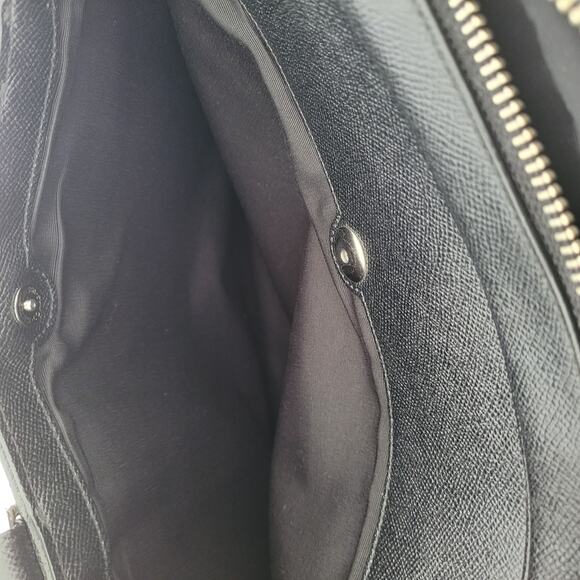 COACH Crossgrain Leather Briefcase Laptop Bag Black Unisex Large Zip 15x11x3 - Picture 8 of 15